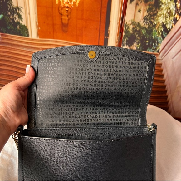 NWOT Kate Spade Laurel Greer Pale Pink Black Handbag, Chain Link Shoulder Strap - Picture 15 of 15